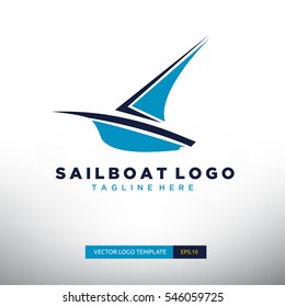 Sailboat Logo Template. Vector illustration