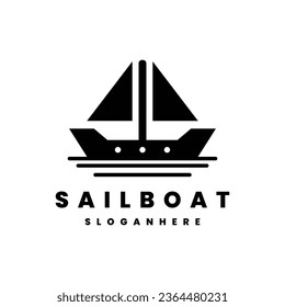 sailboat logo traditional fishing boat vector design