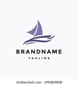 Segelboot-Logo, Vektordesign-Vorlage