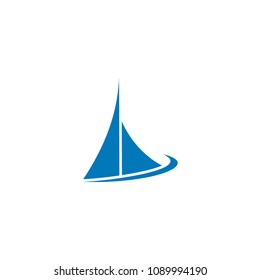 Sailboat logo vector graphic design, sailing logo design, with blue color, vector icons.