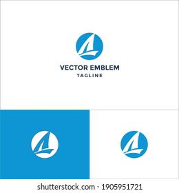 sailboat logo vector icon illustration