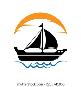 sailboat logo vector illustration design template