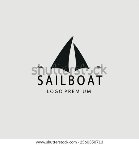 sailboat logo vector illustration design, minimalist vintage design logo