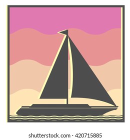 sailboat logo. vector illustration. flat sign design. 
