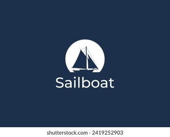 sailboat logo vector illustration.boat, ship, sail logo template