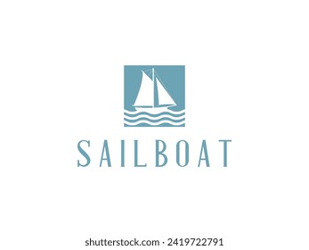 sailboat logo vector illustration.boat, ship, sail logo template