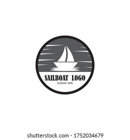 sailboat logo vector template design illustration