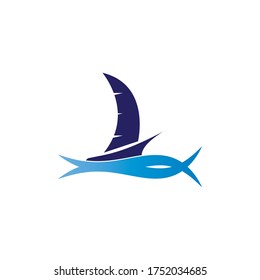 Segelboot-Logo, Vektorgrafik-Design
