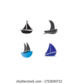 sailboat logo vector template design illustration