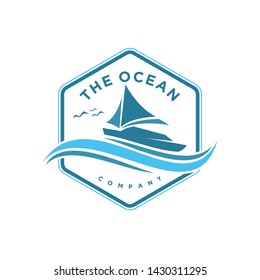 Sailboat logos for outdoor activities or sailboat rentals