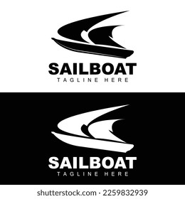 Sailboat Logo,Traditional Asian Boat Vector, Lake Ocean Icon Design, Fishing Boat