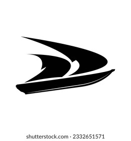 Sailboat Logo,Traditional Asian Boat Vector, Lake Ocean Icon Design, Fishing Boat