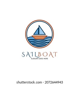 Sailboat Marine Icon Vector Logo Template Illustration Design