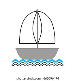 sailboat marine isolated icon