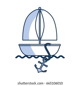 sailboat marine isolated icon