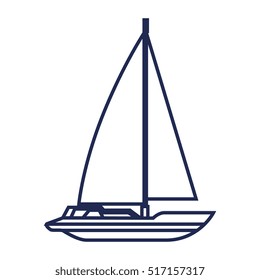 sailboat maritime frame icon