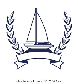 sailboat maritime frame icon