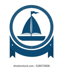 sailboat maritime isolated icon