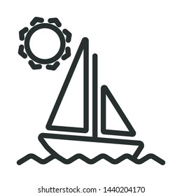 sailboat - minimal line web icon. simple vector illustration. concept for infographic, website or app.