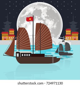 Sailboat and the moon