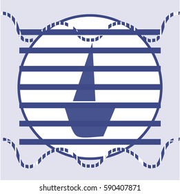Sailboat with nautical elements seamless pattern
