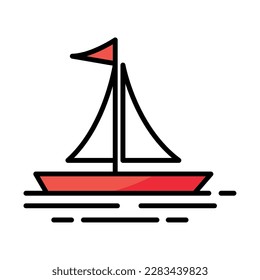 sailboat nautical icon isolated design