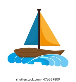 sailboat nautical ship boat travel maritime transport vector illustration 