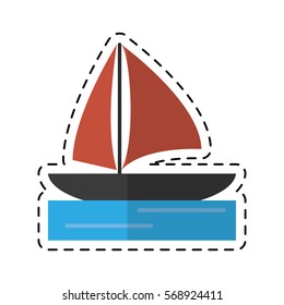 sailboat navigation water recreation cutting line