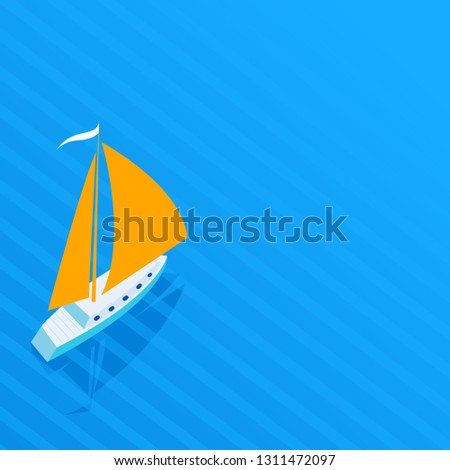 Similar – Image, Stock Photo Top view of sailboat in turquoise waters