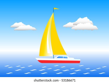 Sailboat on a sea