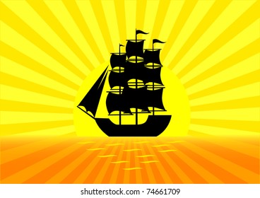 Sailboat on sea