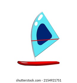 Sailboat on a white background. Summer marine illustration. Vector graphics.