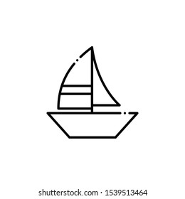 Sailboat outline icon. travel and tourism Illustration style.