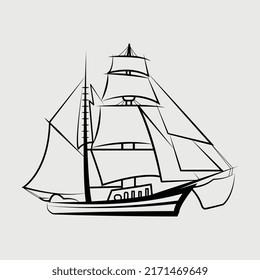 Sailboat Outline SVG Bundle Cut File, Ship Svg, Nautical Svg, Vessel Svg,