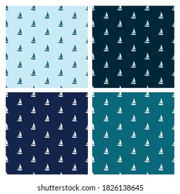 Sailboat pattern collection. Minimalist image.