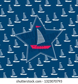 sailboat pattern marine background