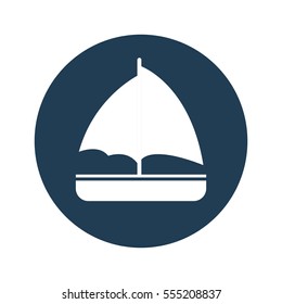 sailboat recreation travel blue circle vector illustration eps 10