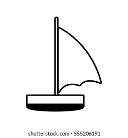 sailboat recreation travel line vector illustration eps 10