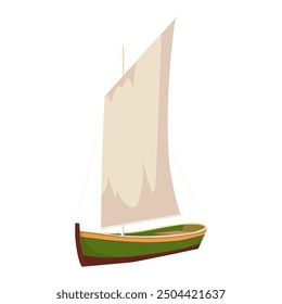 Sailboat retro ship, fishery, travel vessel
