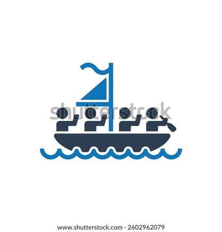 Sailboat Rowing Icon On White Background