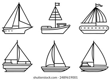 Sailboat Sail line art description
