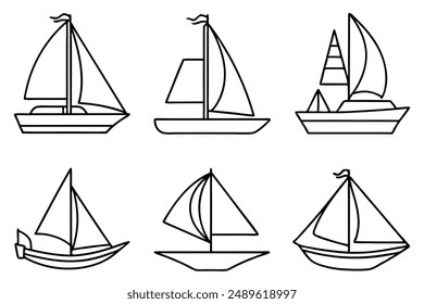 Segelboot Sail Line Art Entwurf Modell