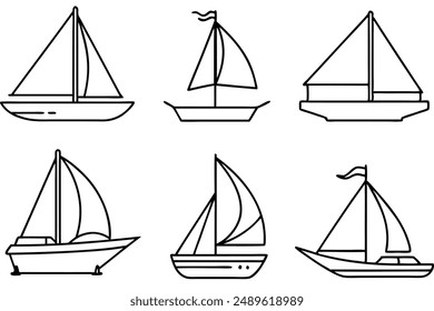 Sailboat Sail line art pattern shape