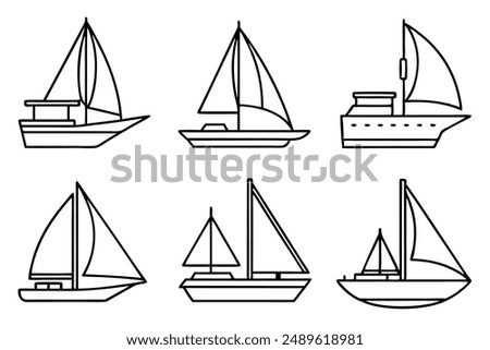 Sailboat Sail line art technique