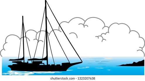 sailboat sailing along the water