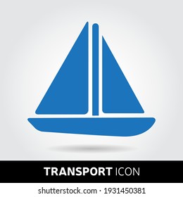 Sailboat Sailing icon in trendy style isolated on black background. Transport symbol for your web site design, logo, app, UI. Eps10 vector illustration.