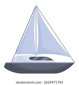 Sailboat is sailing peacefully on the water on a beautiful summer day