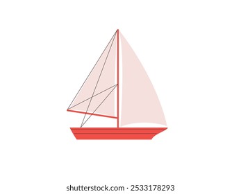 Sailboat. Sailing ship. wind sail boat, yacht design element