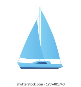 Sailboat or sailing yacht boat isolated vector