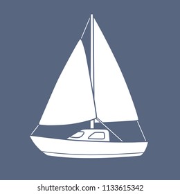 Sailboat or sailing yacht icon